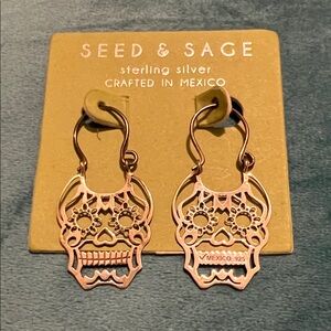 Seed & Sage Sterling Silver Skull Earrings